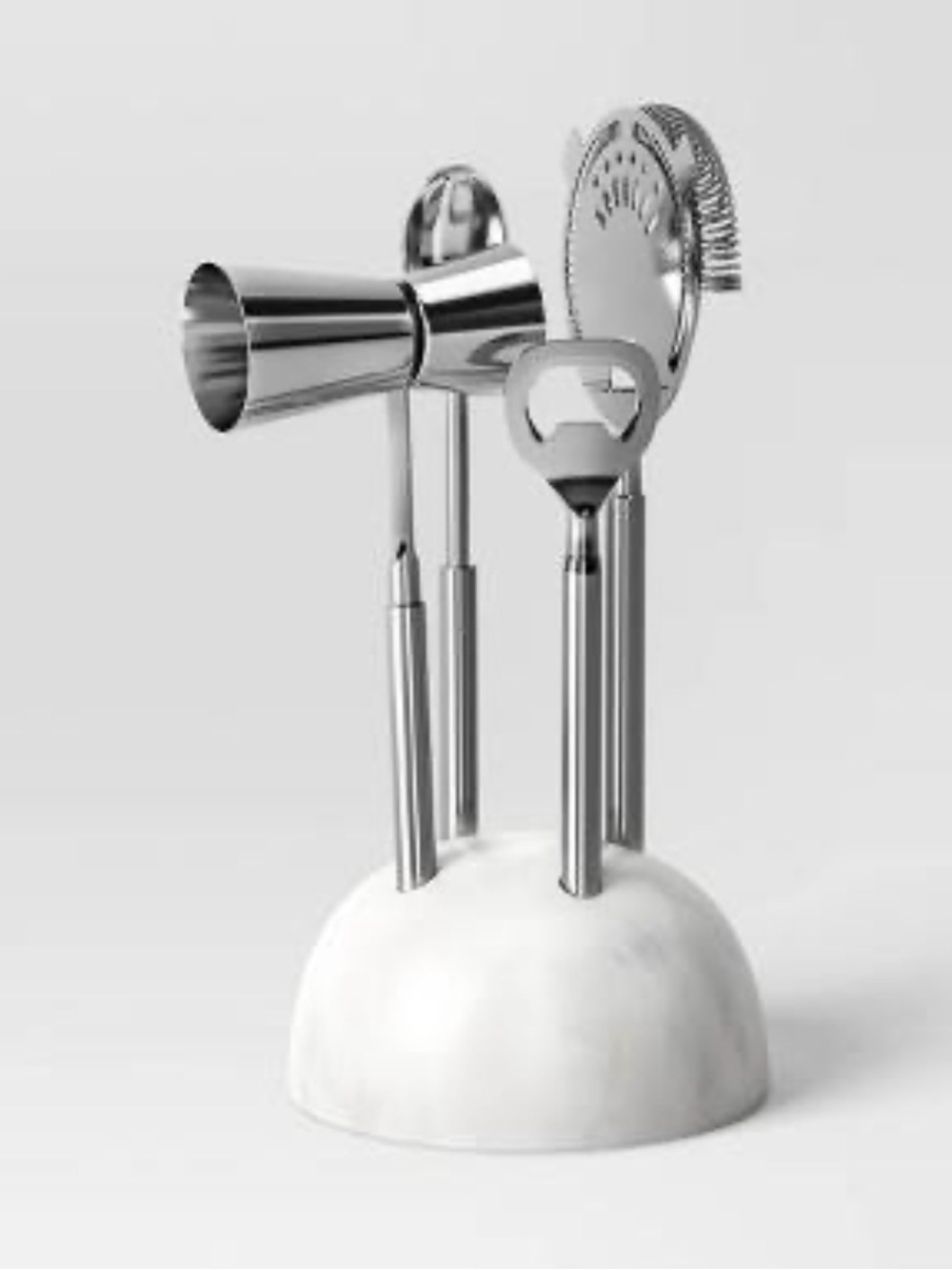 Threshold Stainless Steel Barware Set With Marble Stand (4 ct)
New in Box
